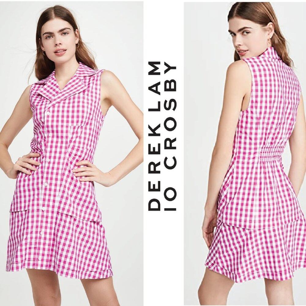 Derek Lam 10 Crosby - Pink Satina Button Shirt Dress - Size 16 (Large*)